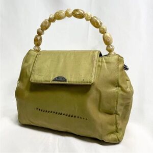Dior Olive Satchel with Beaded Handle